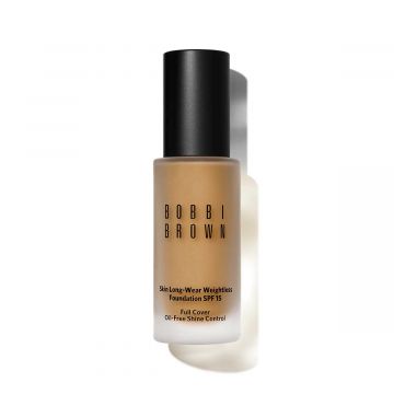 Bobbi Brown Skin Long-Wear Weightless Foundation SPF 15, Full Cover Oil-Free Shine Control Not Masky-Or-Cakey High Performance True-To-Skin Pigments