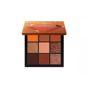 Huda Beauty Topaz in Bright Orange and Copper Shades Obsessions Eyeshadow Palette Nine Highly Pigmented Mattes, Striking Shimmers, Smooth and Blendable - 1.3g