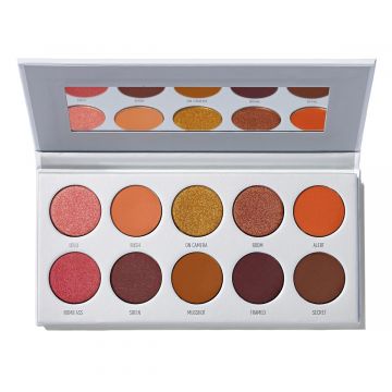 Morphe X Jaclyn Hill Eyeshadow Palette 10 Hot and Fiery Eyeshadows, Matte & Shimmery Finish, Highly Pigmented, Natural & Cruelty-Free
