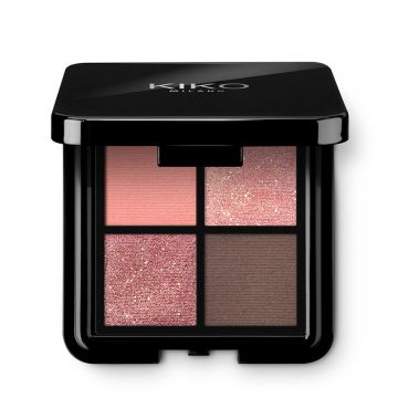 Kiko Milano Eyeshadow Palette 4 Shades, Matte & Metallic Finish, Silky Feel, High-Coverage, Blendable, Colour payoff with Attached Mirror