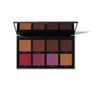 Morphe 8D Deep Glam Face Palette, 8 Colours, Deep To-Very Deep Skin Tone, 2 Bronzers, 2 Blushes, Highlighter - 28 g