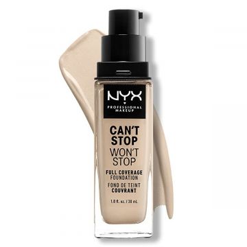 NYX Professional Makeup Foundation Can’t Stop Won’t Stop, Light-weight Formula, Shine Control, Waterproof Formula, Non-Comedogenic, 24hr Matte Finish 