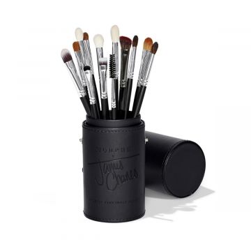 Morphe x James Charles Eye Brush Set, Selected Set of 13 Full-Sized Eye Brushes for Creating Colourful, Blended Looks, Natural & Synthetic with a Custom Tubby Storage Case