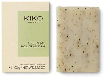 Kiko Milano Green Me Facial Cleansing Bar, Gentle Face Soap, Radiant Skin & Citrus Fragrance - 100g