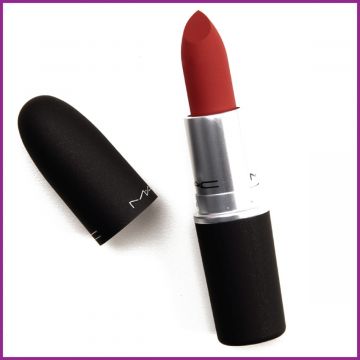 Mac Powder Kiss Lipstick, Weightless Matte, Soft-Focus, Lip Hydrating Colour, Matte Finish, Buildable & Blurs Lines | Shade: Devoted to Chili - 3g