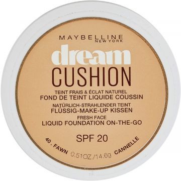 Maybelline Dream Cushion™ Fresh Face Liquid Foundation, Complete Luminous Coverage with increased color pigments