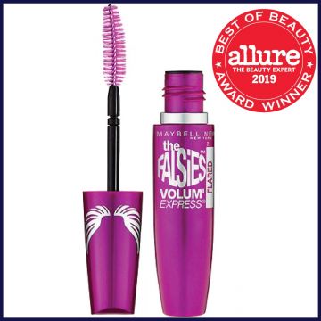 Maybelline NY Volum’ Express, The Falsie Flared Mascara, Washable, Builds Volume, Flexible Wand with Spoon curler | Shade: Very Black - 10.6ml