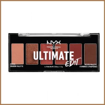 NYX Ultimate Edit Petite Shadow Palette, Limited Edition, Versatile Mini 6 Colours, Matte & Metallic Finish, Travel Friendly | Shade - Warm Neutrals
