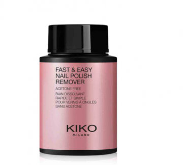 Kiko Milano Nail Polish Remover Fast & Easy, Acetone Free, Ideal for Sensitive Nails - 75ml